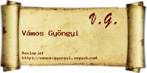 Vámos Gyöngyi névjegykártya